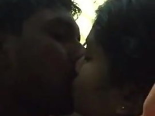 South Indian girl kissing and blowjob bf's cock