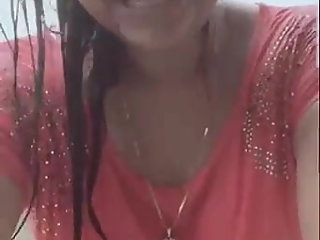 Indian girl wet live on rain with visible nipples